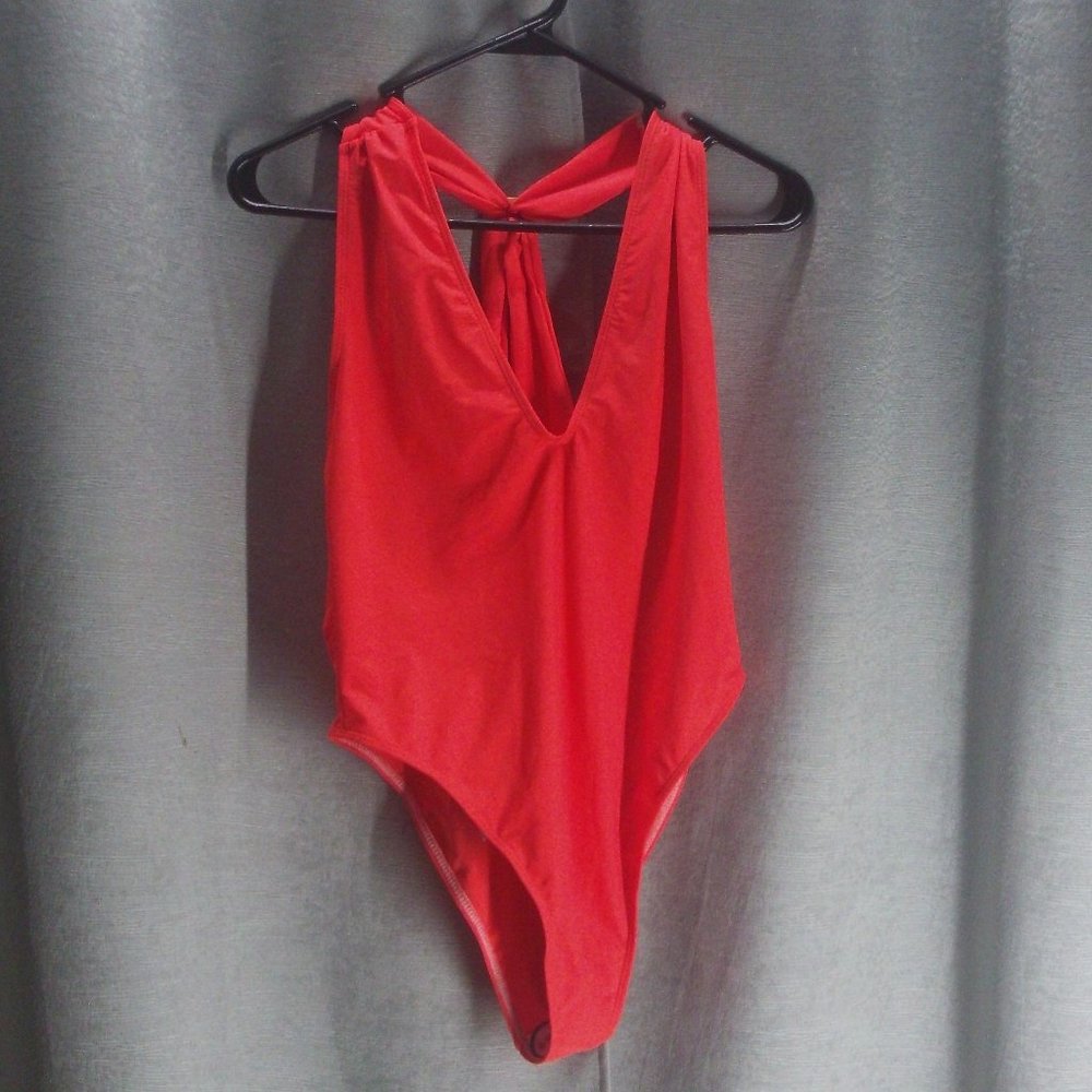 NEW Unique 21 Palm Mix Tie Front Swimsuit